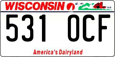 WI license plate 531OCF