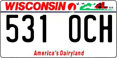 WI license plate 531OCH