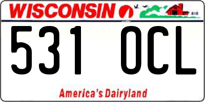 WI license plate 531OCL