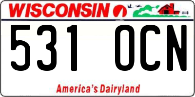 WI license plate 531OCN