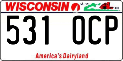 WI license plate 531OCP