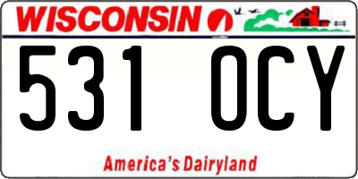 WI license plate 531OCY