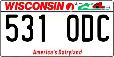 WI license plate 531ODC