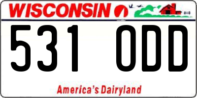 WI license plate 531ODD