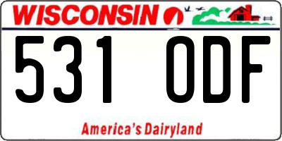 WI license plate 531ODF