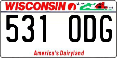 WI license plate 531ODG