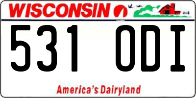 WI license plate 531ODI