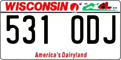 WI license plate 531ODJ