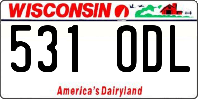 WI license plate 531ODL