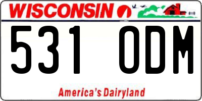 WI license plate 531ODM