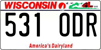 WI license plate 531ODR