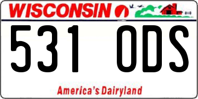 WI license plate 531ODS