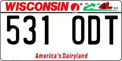 WI license plate 531ODT