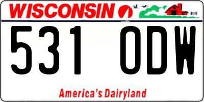 WI license plate 531ODW