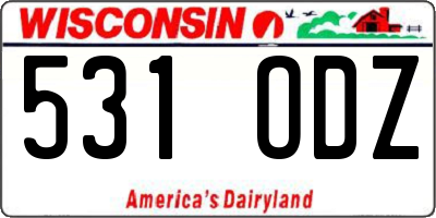 WI license plate 531ODZ