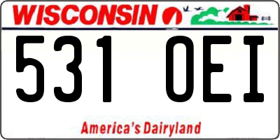 WI license plate 531OEI