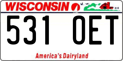 WI license plate 531OET