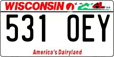 WI license plate 531OEY