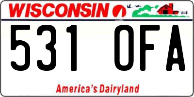 WI license plate 531OFA