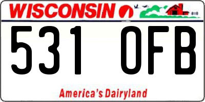 WI license plate 531OFB