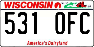 WI license plate 531OFC
