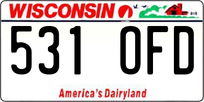 WI license plate 531OFD