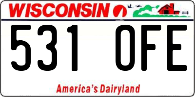 WI license plate 531OFE