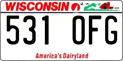 WI license plate 531OFG