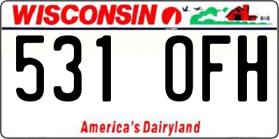 WI license plate 531OFH