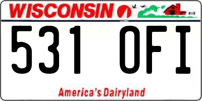 WI license plate 531OFI