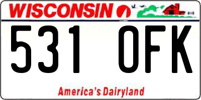 WI license plate 531OFK