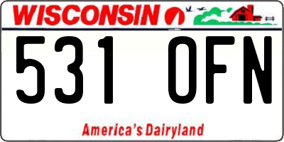WI license plate 531OFN