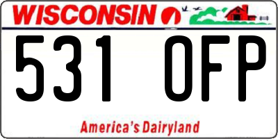 WI license plate 531OFP