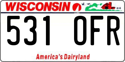 WI license plate 531OFR