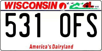 WI license plate 531OFS