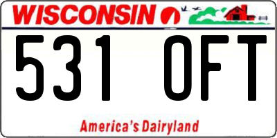 WI license plate 531OFT