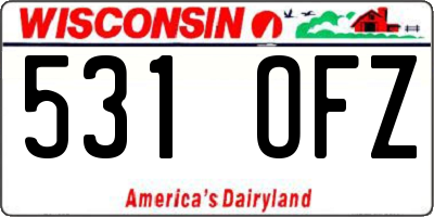 WI license plate 531OFZ