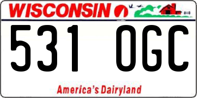 WI license plate 531OGC
