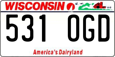 WI license plate 531OGD