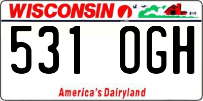 WI license plate 531OGH