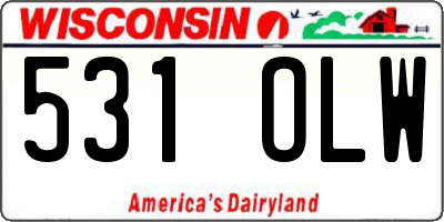 WI license plate 531OLW