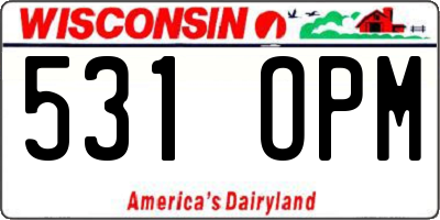 WI license plate 531OPM