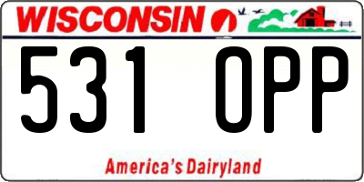 WI license plate 531OPP