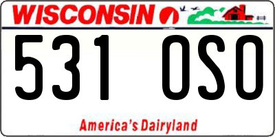 WI license plate 531OSO