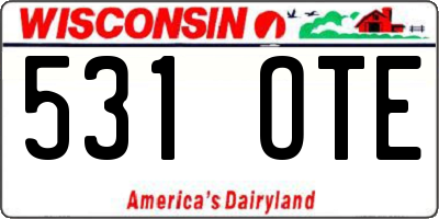 WI license plate 531OTE