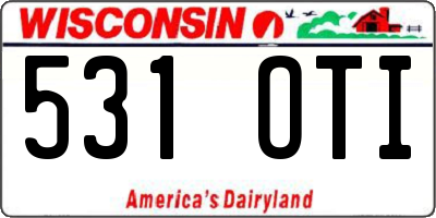 WI license plate 531OTI