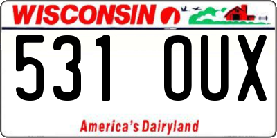 WI license plate 531OUX