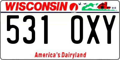 WI license plate 531OXY