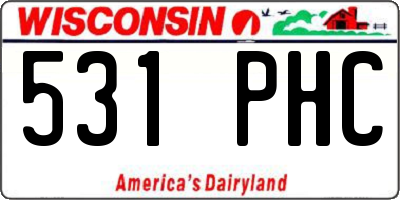 WI license plate 531PHC