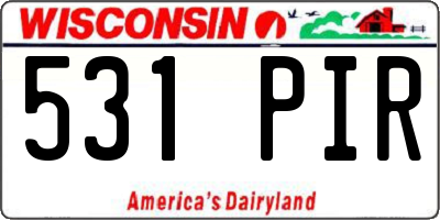 WI license plate 531PIR